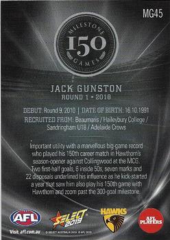 2019 Select Footy Stars - AFL Milestone Games #MG45 Jack Gunston Back